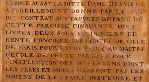 Extrait de l'inscription Dame Desvieux